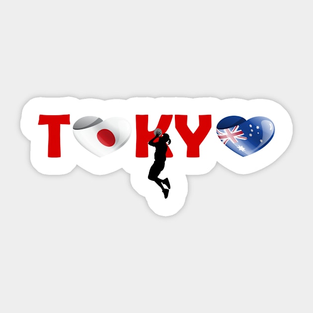 Sports games in Tokyo: Basketball team from Australia (AU) Sticker by ArtDesignDE
